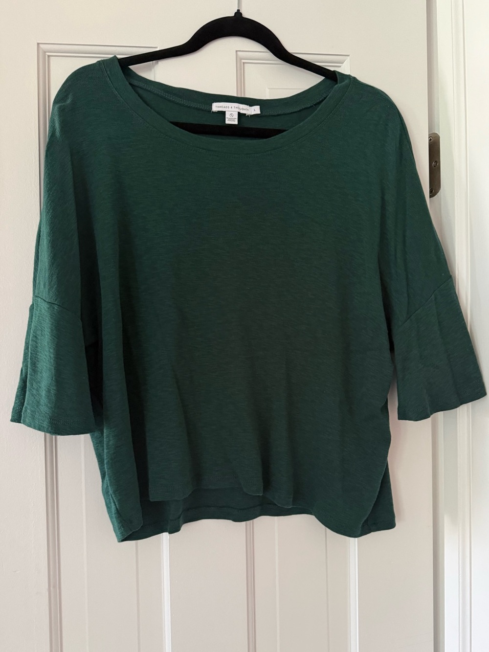 Threads 4 Thought Green Bell Sleeve Relaxed Top Women’s Size L